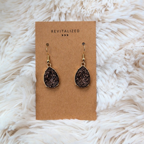 🌻 LAST ONE • Brown Druzy Earrings - Picture 4 of 6